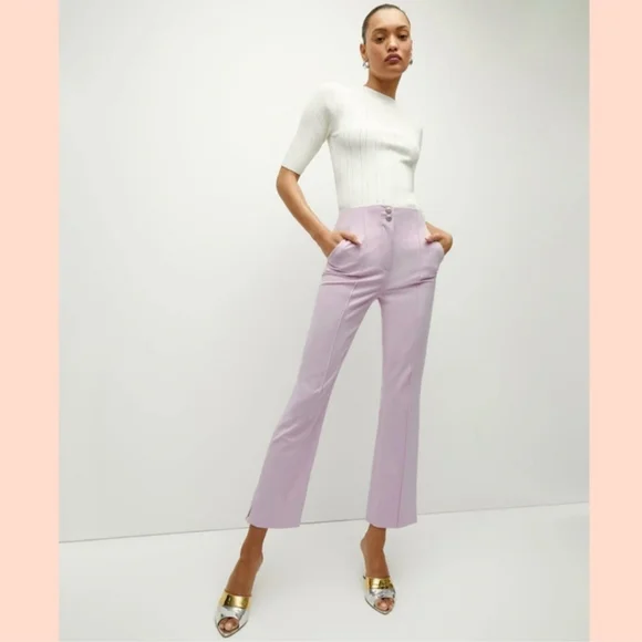 NWT. VERONICA BEARD Kean Cropped Pant In Barely Orchid - Picture 14 of 14